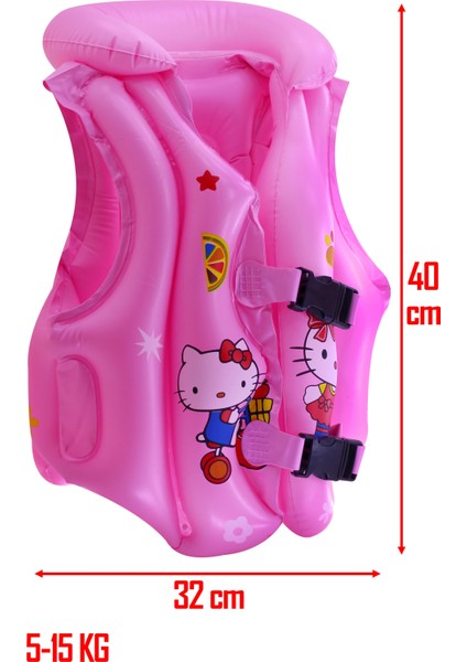 5-15 kg Şişme Can Yeleği Swimvest Havuz Deniz Yüzme Yeleği Yüzücü Destek Yelek K.pembe Small