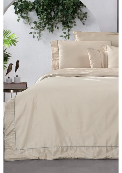 Voronej Krem Çift Kişilik Pamuk Saten 300 Tc Nevresim Takımı fiyatları