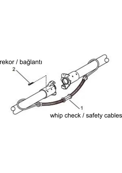 SPC100 Whip Check Safety Cables Hortum Tutucu 15 Adet