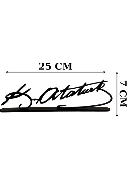 Alpha Metal Desıgn Metal Masaüstü Atatürk İmzası - Siyah Atatürk İmzası - Ev Ofis Aksesuar AMD 4040 indirimleri