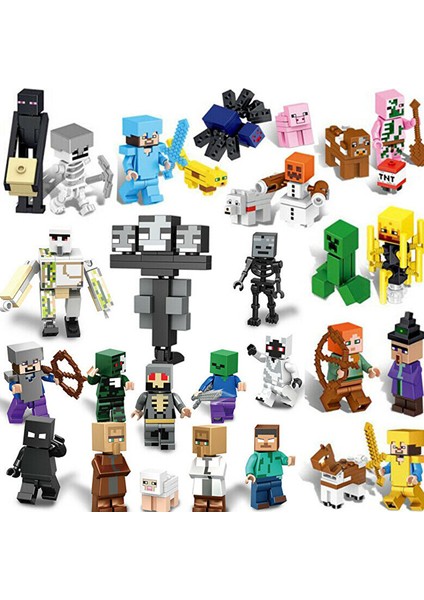 29 Adet Minecraft Bina Oyuncakları Oyun Karakteri Minifigures Kitleri (Yurt Dışından)
