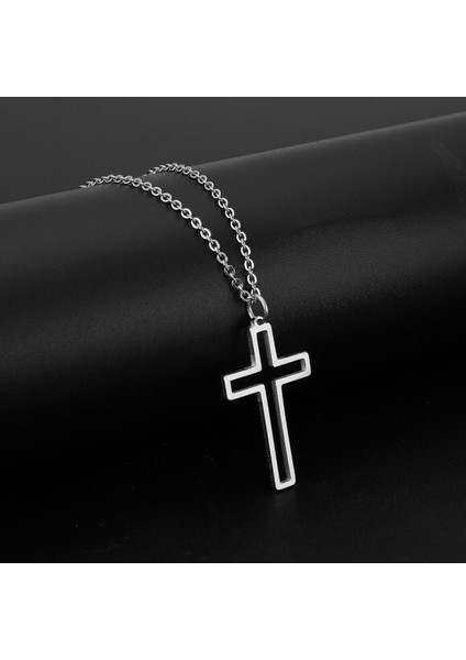 Klasik Haç Ince Tasarım Çarmıh Kadın Çelik Kolye fiyatları