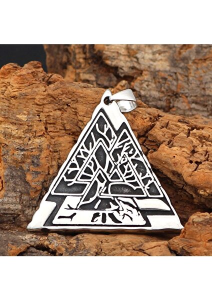 Tree Of Life Triangle Yggdrasil Üçgen Yaşam Ağacı 316L Çelik Erkek Kolye