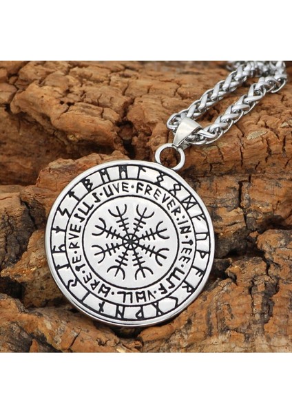 Fenrir & Yggdrasil Odin Kurt Yaşam Ağacı Işlemeli Geri & Freki 316L Çelik Erkek Kolye modelleri