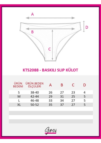Kadın Pamuklu Taş Baskılı 7 Li Slip Külot Set - KTS2088