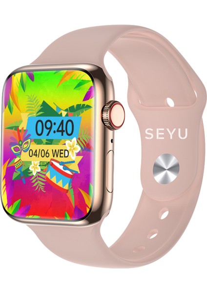 Seyu Watch Watch 9 Mini 41 mm Rose Gold Akıllı Saat Apple iPhone ve Android Tüm Telefonlara Uyumlu