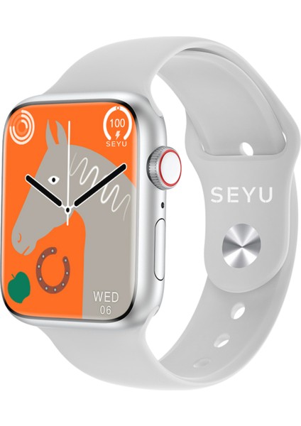 Seyu Watch Watch 9 Mini 41 mm Gümüş Akıllı Saat Apple iPhone ve Android Tüm Telefonlara Uyumlu