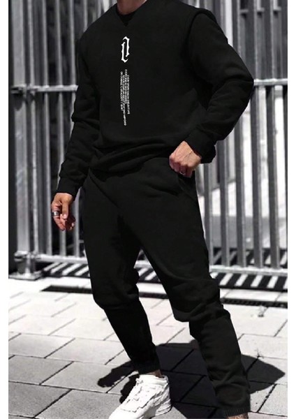 Only Trendwear Unisex Aleman Rapero Baskılı Bisiklet Yaka Eşofman Takımı