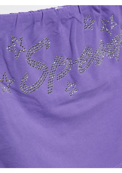 20668 Taş Baskılı Crop Top-Mor modelleri