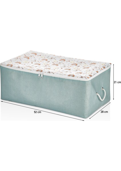 Rainbow Serisi Keçe Kumaş Küçük Boy Hurç 52x28x21 cm – Mavi Beyaz Renkli Düzenleme ve Saklama Çantası modelleri