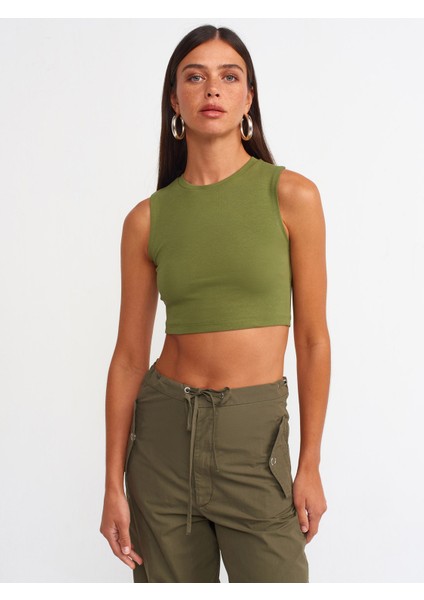 30125 Crop Top-Haki