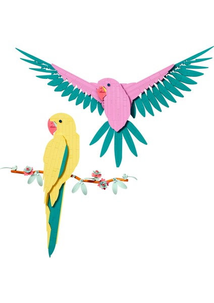 ® Art Fauna Koleksiyonu Macaw Papağanları 31211 - Yetişkinler için Koleksiyonluk ve Sergilenebilir Tablo Yapım Seti (644 Parça)