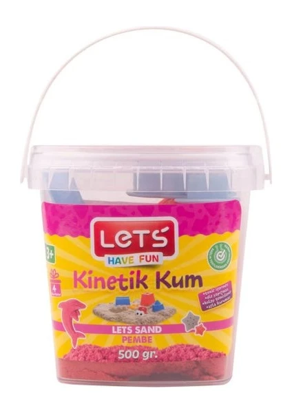 Lets Kinetik Kum 500 Gr. Pembe Plastik Kutu L-10160