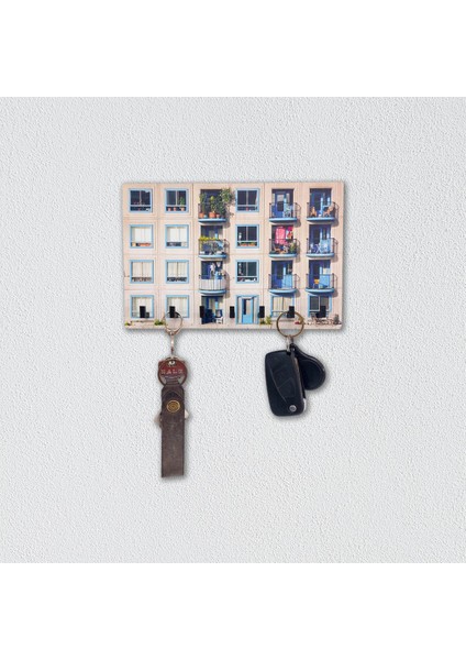 Dekoratif Renkli Apartman Bina Hol Askılık Anahtarlık Süs modelleri