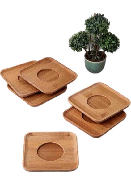 Bambu Kare Çay Altlığı 6 Lı Set