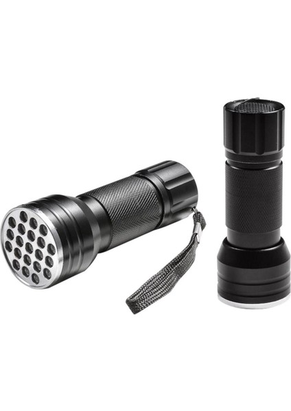 Uv Işınlı 21 Ledli 10 cm Metal Kasa Pilli El Feneri Hb