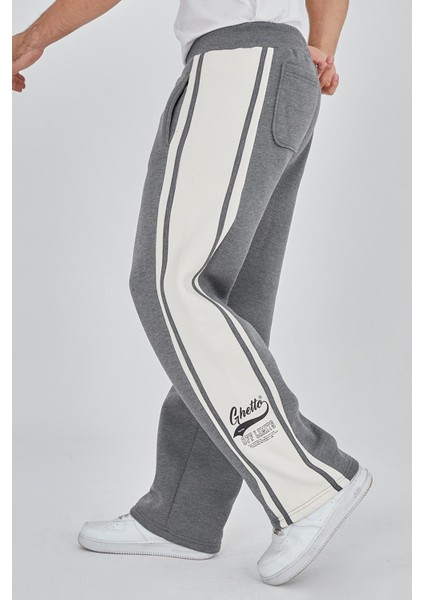 Groovy Lines Unisex Antrasit Melanj Eşofman Altı