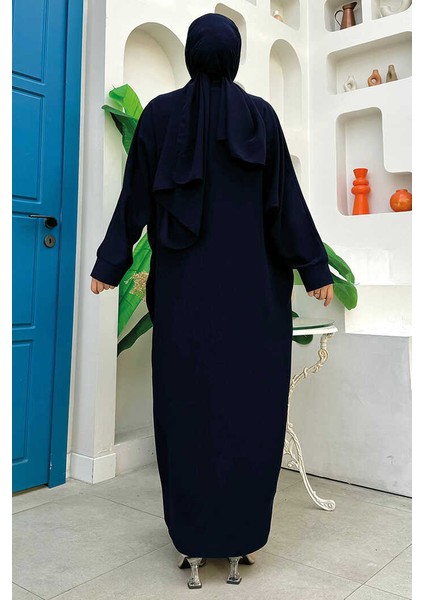 Işleme Detaylı Abaya ve Elbise Takım 8486 Lacivert fiyatları