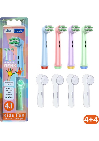 Kids Fun - Narin Yumuşak Oral-B Uyumlu Diş Fırçası Başlığı + Fırça Koruma Kapağı