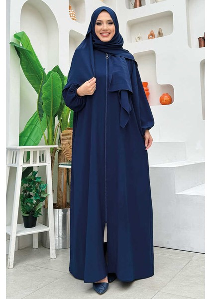 Şallı Namaz Elbisesi 3857 Lacivert