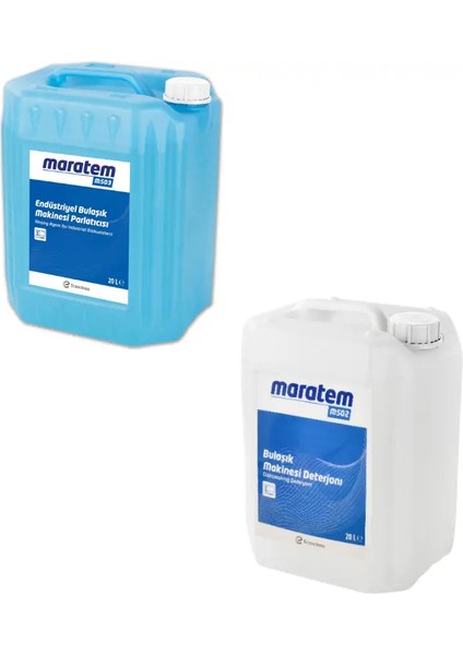 Eczacıbaşı Maratem M502 + M503 Endüstriyel Bulaşık Makinesi Deterjan + Parlatıcı Seti 20 lt