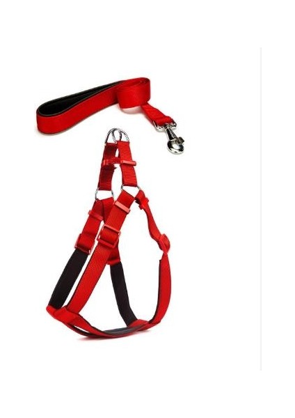 Köpek Yumuşak Doku Destekli Göğüs Tasması Seti Kırmızı x s Beden 1,5 cm
