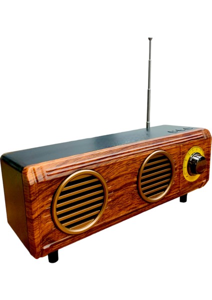 Nostaljik Mini Radyo(Özel Trt Görünüm,bluetoothlu, Pil ve Güç Kablosu Dahildir)