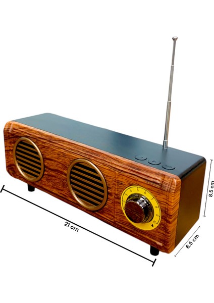 Nostaljik Mini Radyo(Özel Trt Görünüm,bluetoothlu, Pil ve Güç Kablosu Dahildir)