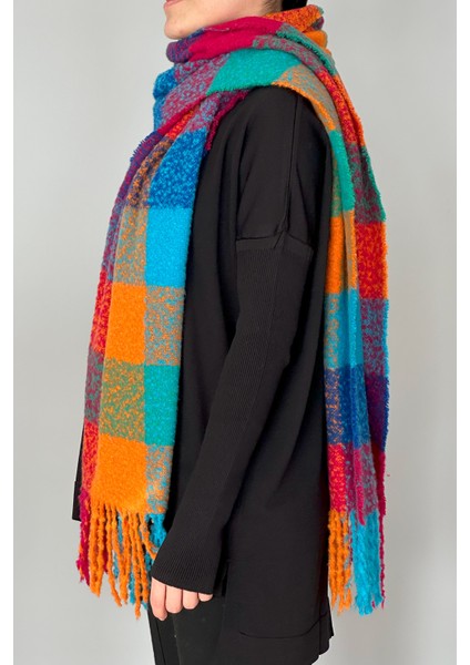 Püsküllü Buklet Atkı Şal 42X205 cm 1256 Pembe fırsatları