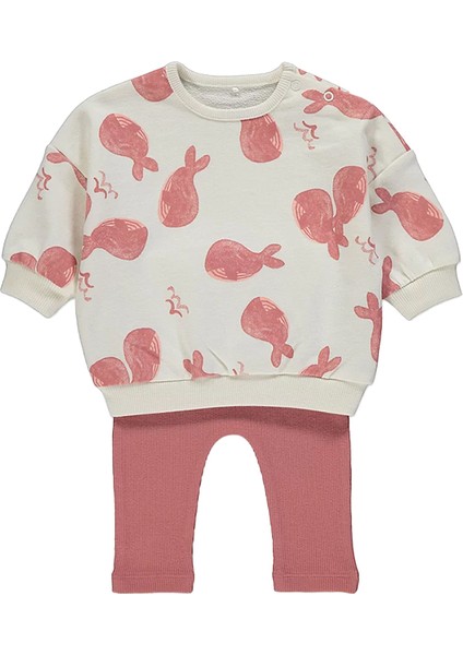 Balina Desenli Kız Çocuk Alt Üst Takım