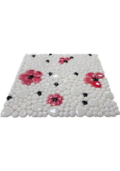 Mutfak Tezgah Arası ve Yaşam Alanlarının Tüm Yüzeyleri Için Çiçek Desenli Cam Mozaik. File Ölçüsü: 31.5X31.5 Cm. ( 1 Koli = 10 Karo File = 1m2 Fiyatıdır )