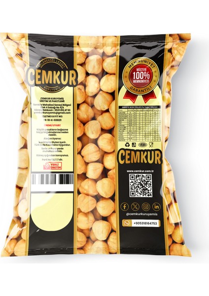 Cemkur Kuruyemiş Paketli Kavrulmuş Fındık Içi 200 gr