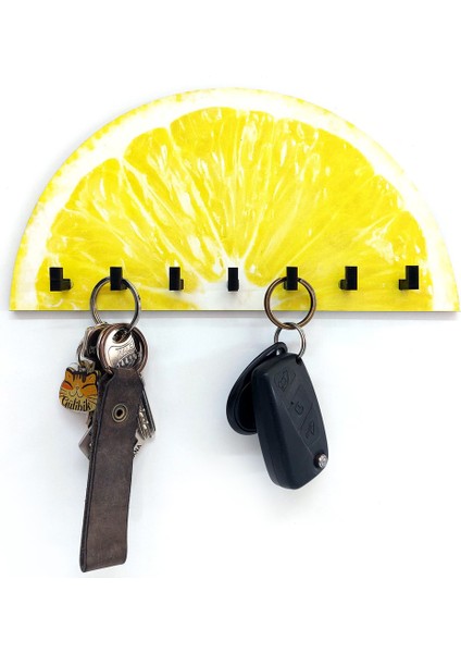 Ahşap Yarım Limon Mutfak Hol Duvar Askılık Duvar Süsü