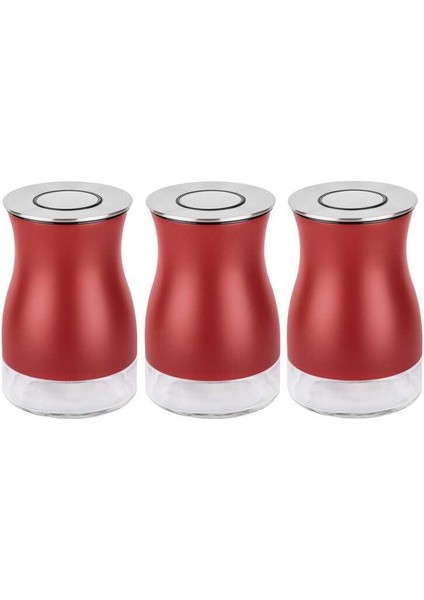 3 Parça Kırmızı Cam Kavanoz Seti 730ML