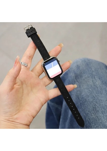 Apple Watch UYUMLU38MM-40MM-41MM 1/2/3/4/5/6/se/7/8/9 Kordon Loop Kordon Jean Kordon