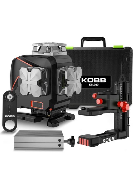 KBL36G Profesyonel Li-Ion Şarjlı 4X360⁰ LCD Ekran Otomatik Hizalamalı Yeşil Çapraz Çizgi Lazer