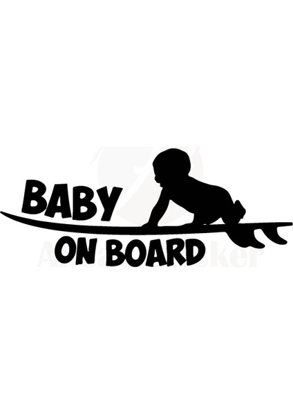 Baby On Board Arabada Bebek Var Oto Sticker Siyah 20*7 cm