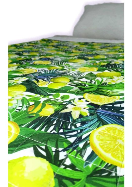 Limon Desenli Çift Taraflı 7kg 150X200 Ağır Yorgan/battaniye