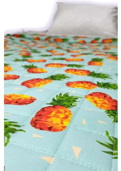 Ananas Desenli Çift Taraflı 7kg 150X200 Ağır Yorgan/battaniye