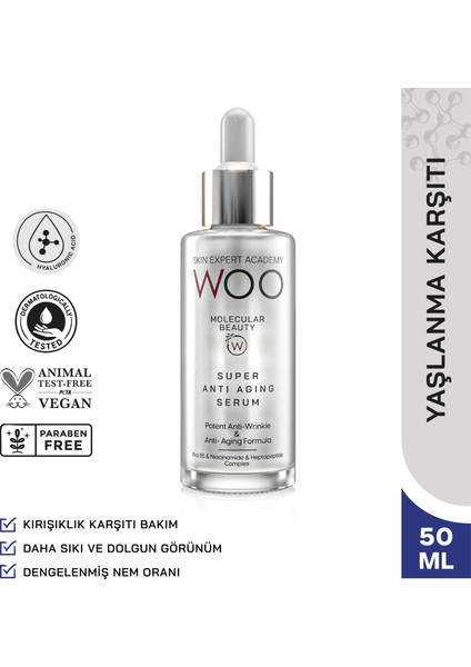 Super Anti Aging; Yaşlanma ve Kırışık Karşıtı HexaPeptide Dolgunlaştıcı Bakım Serumu 50ml Peptide Komplex Sarkma Karşıtı