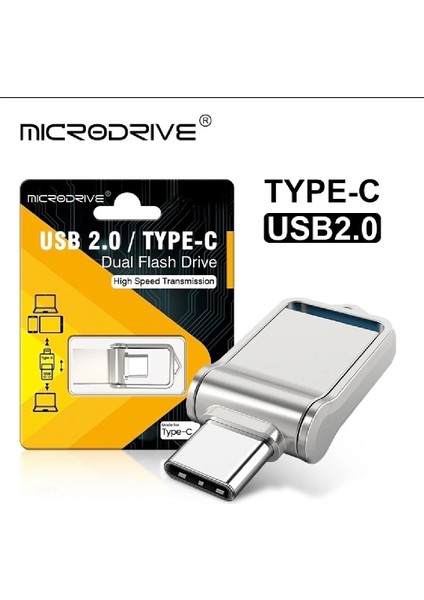 256GB.Type-C ve USB Flash Bellek Çift Girişli Metal Sağlam