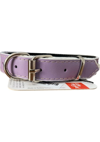Kuru Kafalı Yumuşak Dokulu Lila Köpek Boyun Tasması 2 x 45 cm
