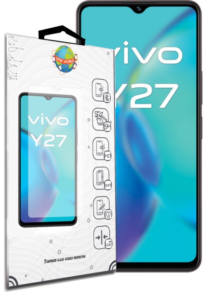 Case World Vivo Y27 Temperli Ekran Koruyucu Kırılmaz Cam