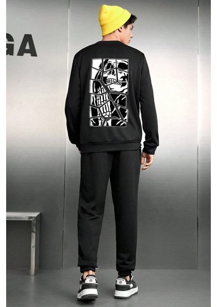 Only Trendwear Unisex Skullcracked Baskılı Bisiklet Yaka Eşofman Takımı fiyatları