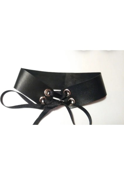 Zeren Kuş Gözü Detaylı Deri Gerdanlık