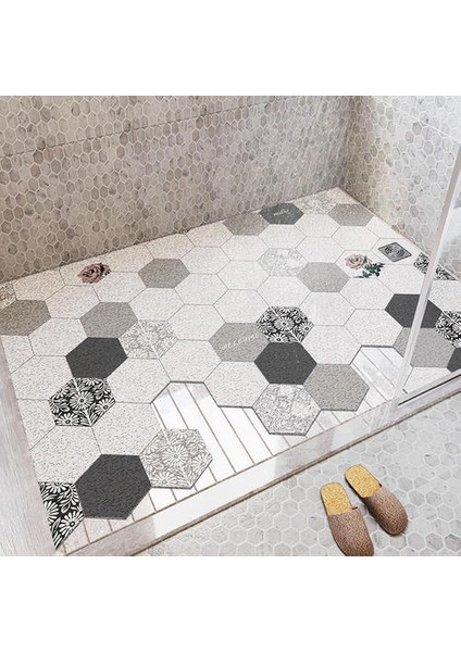 Kaymaz Kesilebilir Ipek Daire Mat, Banyo Duş Banyosuna Dayanıklı Ayak Mat Tam Tuvalet (Yurt Dışından)