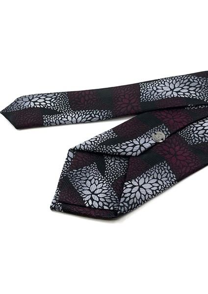 Siyah Motif Desen Mendilli Klasik Kravat KK12052