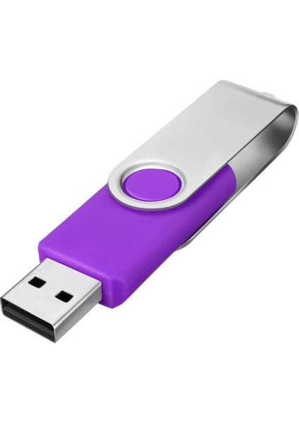 Flash Sürücü USB 2.0 Veri Gezgini Pendrive Thumb Drive Kalem Sürücü Döner Tasarım 16GB 5'li Paket, Purple (Yurt Dışından)