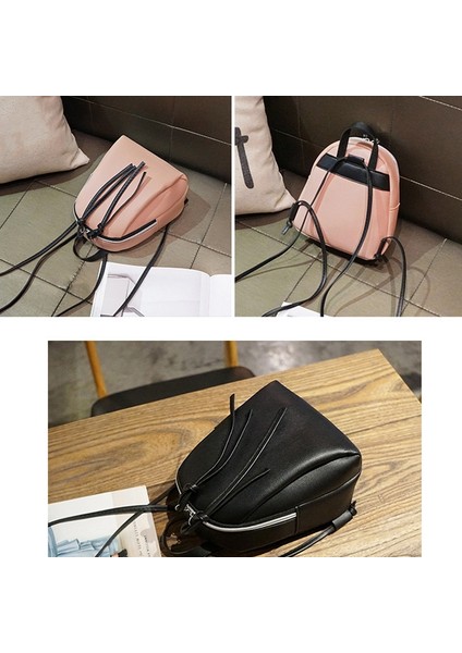 Moda Bayan Sırt Çantası Mini Deri Omuz Çantası Küçük Seyahat Sırt Çantası Okul Kız Schoolbag Telefonu Çanta Kırmızı (Yurt Dışından)