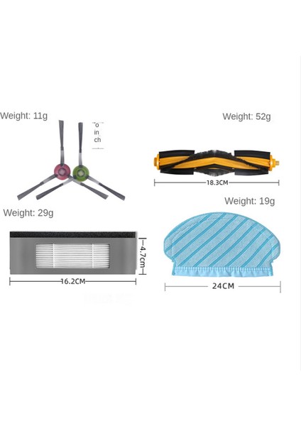 Ecovacs Deebot Ozmo 920 950 T5 Elektrikli Süpürge Aksesuarları Filtre Yan Fırça Ana Fırça Paspas Yedek Parça (Yurt Dışından)